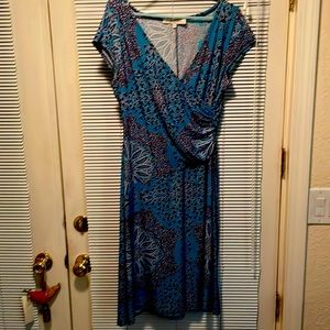Blue dress worn